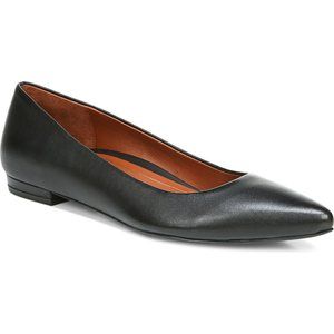Vionic Lena Pointed Toe Black Leather Flat - Size 7
